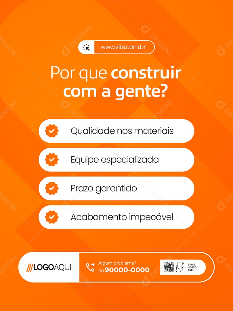 Construtora Por Que Construir com a Gente Social Media PSD Editável