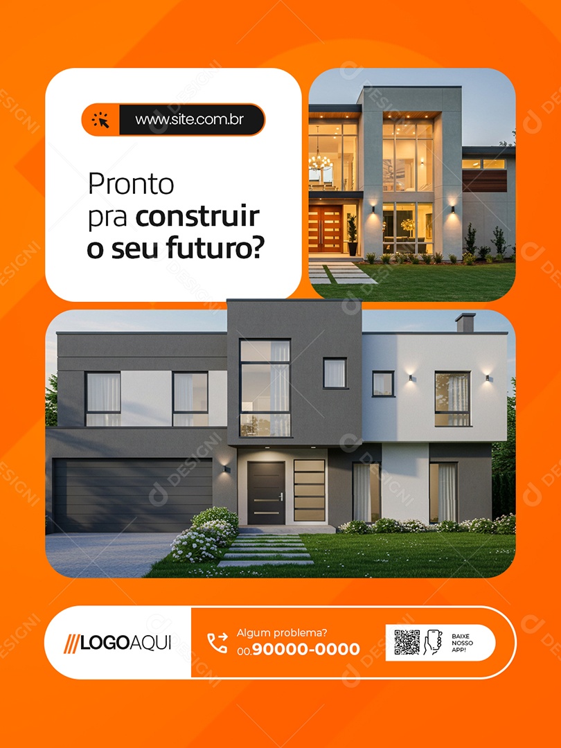 Construtora Pronto pra Construir o Seu Futuro Social Media PSD Editável