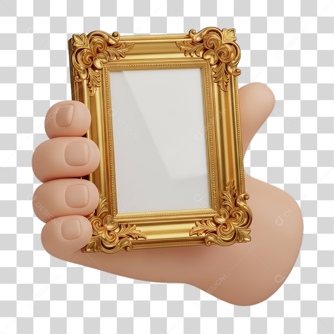 Quadro Dourado para Decoração de Ano Novo PNG Transparente