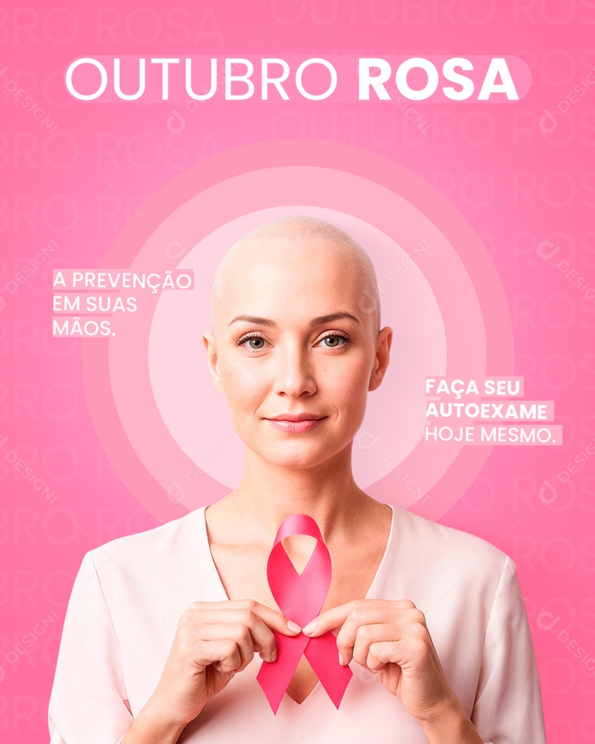 Outubro Rosa a Prevenção em Suas Maõs Social Media PSD Editável
