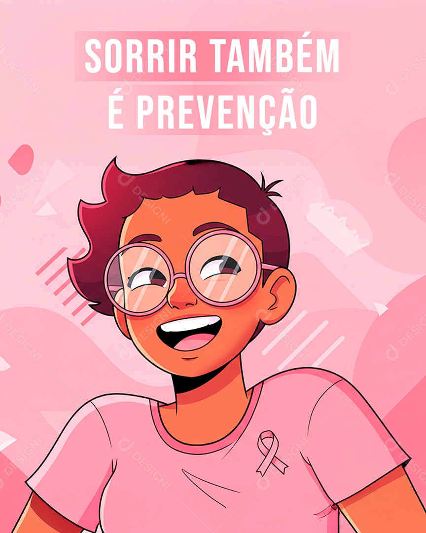 Sorrir Também é Prevenção Outubro Rosa Social Media PSD Editável