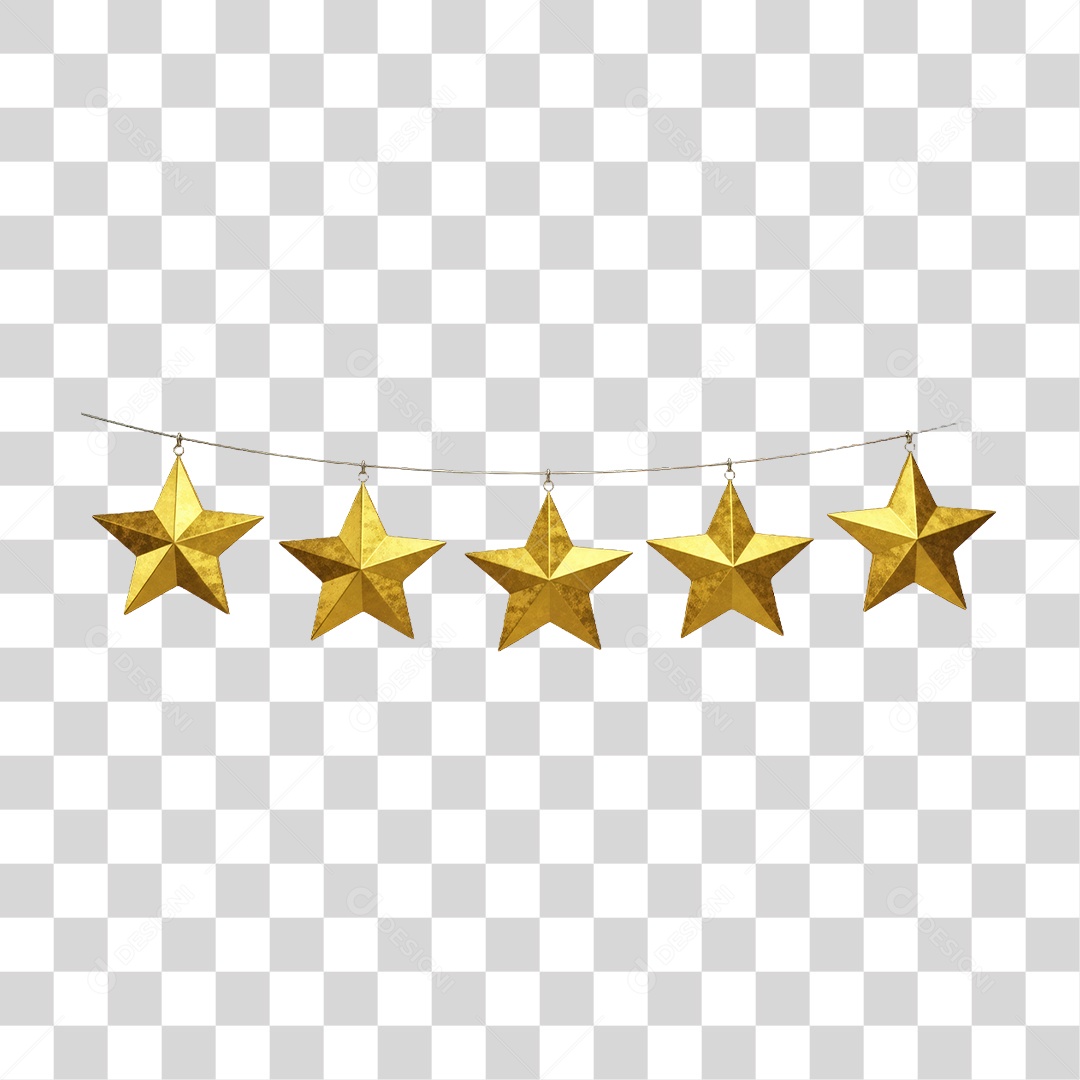 Estrelas Enfeite para Decoração de Festa Ano Novo PNG Transparente