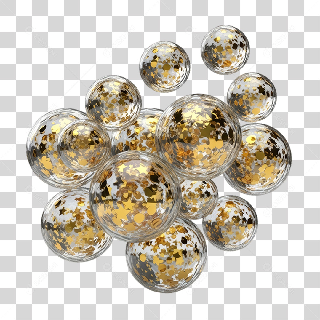 Balões Enfeite para Decoração de Festa Ano Novo PNG Transparente