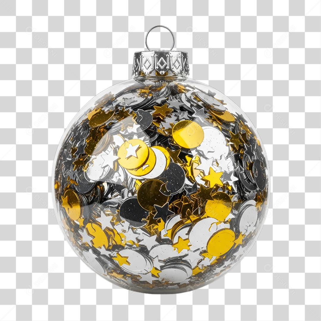Bola Enfeite para Decoração de Festa Ano Novo PNG Transparente