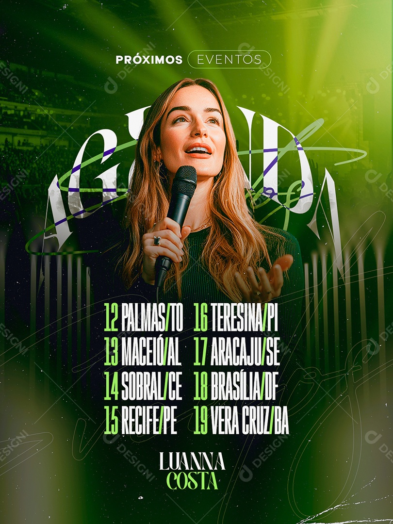 Flyer Gospel Próximos Eventos Social Media PSD Editável