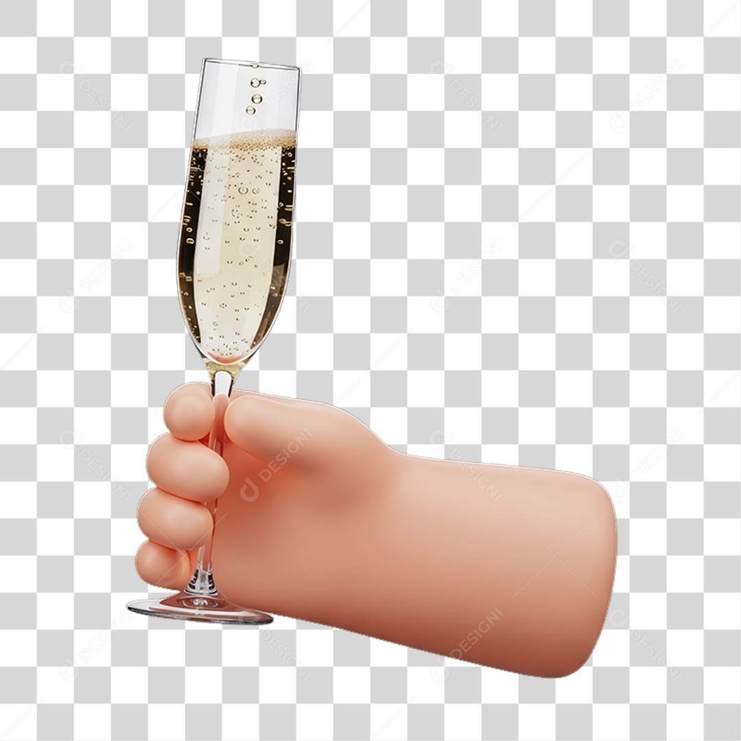 Mão Segurando Garrafa de Champanhe PNG Transparente