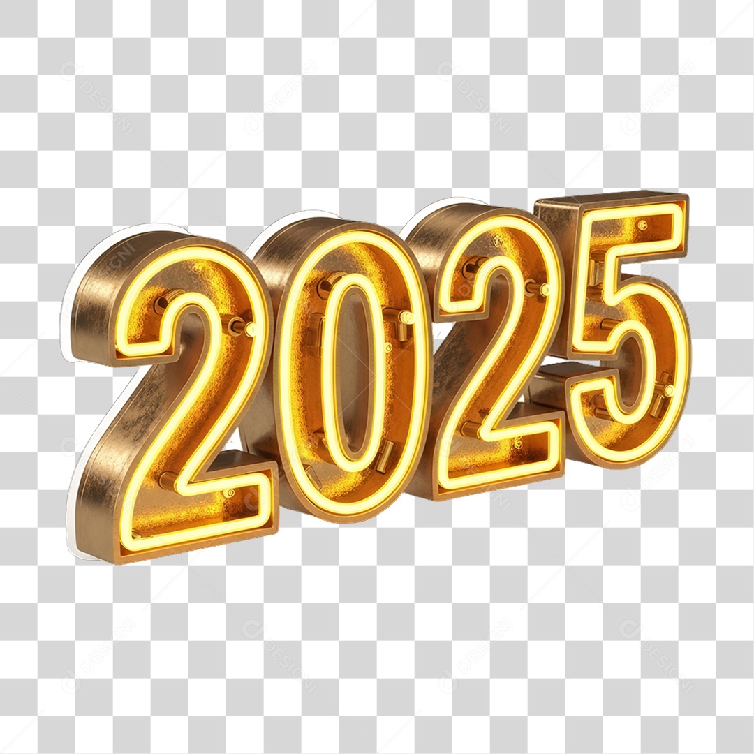 Números em Led 2025 PNG Transparente
