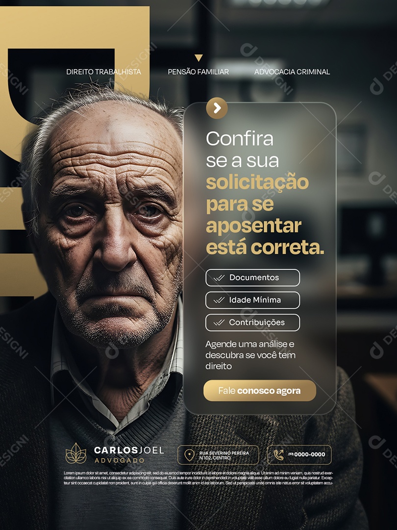 Advocacia Confira Se a Sua Solicitação para Se Aposentar Está Correta Social Media PSD Editável