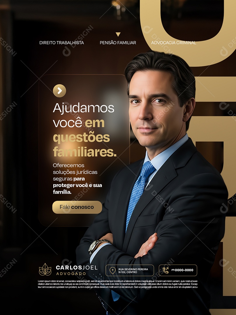 Advocacia Ajudamos Você em Questões Familiares Social Media PSD Editável