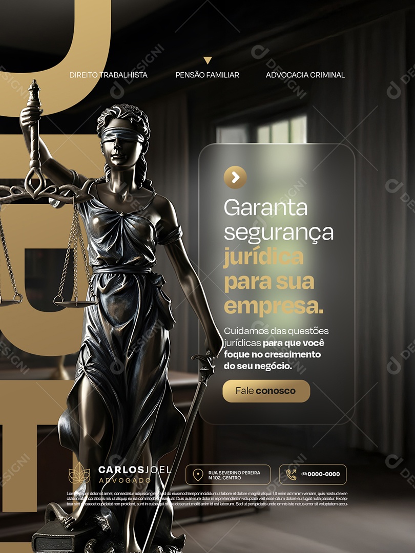 Advocacia Garanta Segurança Jurídica para Sua Empresa Social Media PSD Editável