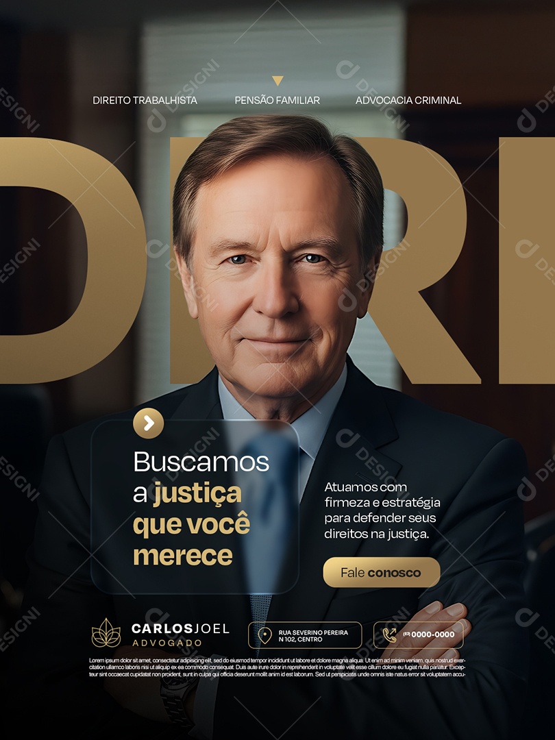 Advocacia Buscamos a Justiça Que Você Merece Social Media PSD Editável