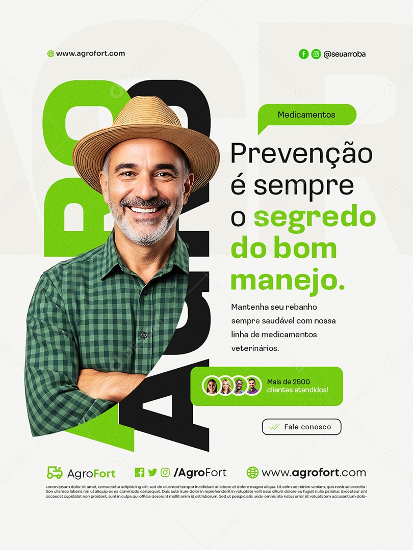Agropecuária Medicamentos Prevenção é Sempre o Segredo do Bom Manejo Social Media PSD Editável