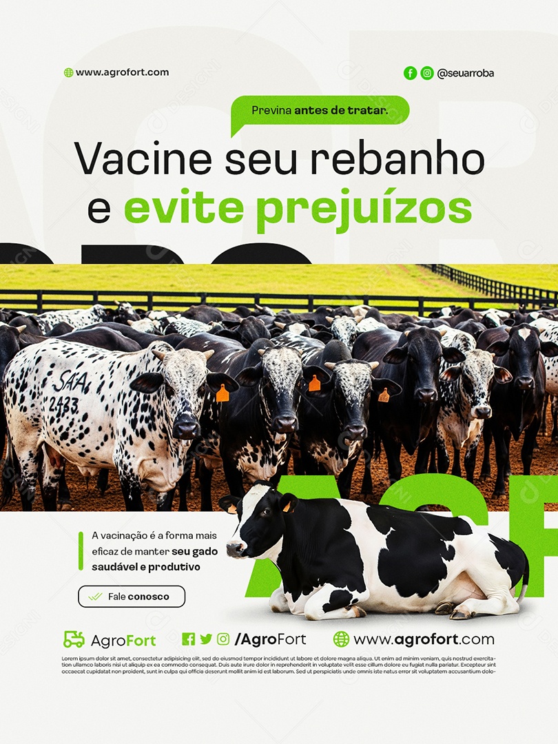 Agropecuária Vacine seu Rebanho e Evite Prejuízos Social Media PSD Editável