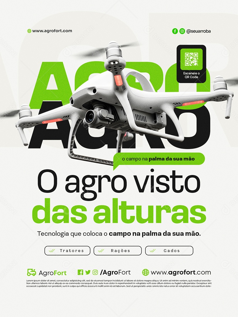 Agropecuária O Agro Visto das Alturas Social Media PSD Editável