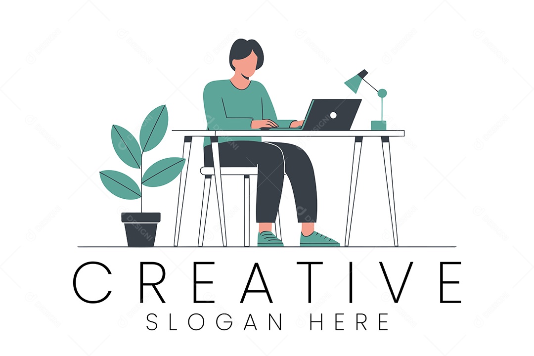 Logo de Escritorio Ilustração Vetor EPS + AI Editável