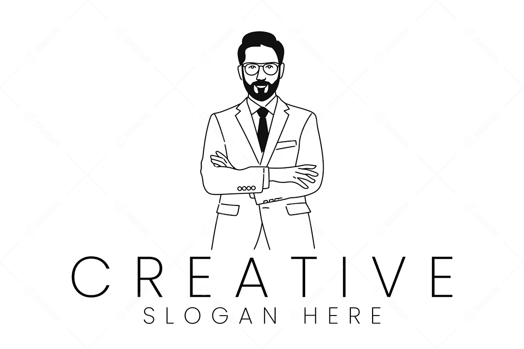 Logo de Empresa Empresário Ilustração Vetor EPS + AI Editável