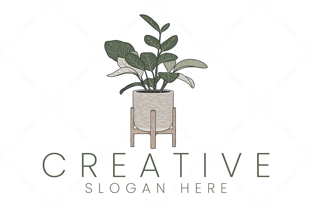 Logotipo de Planta Ilustração Vetor EPS + AI Editável