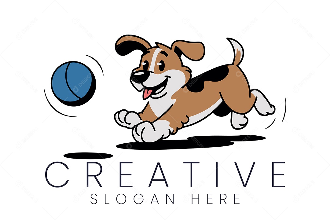 Logo de Animal Cachorro Ilustração Vetor EPS + AI Editável