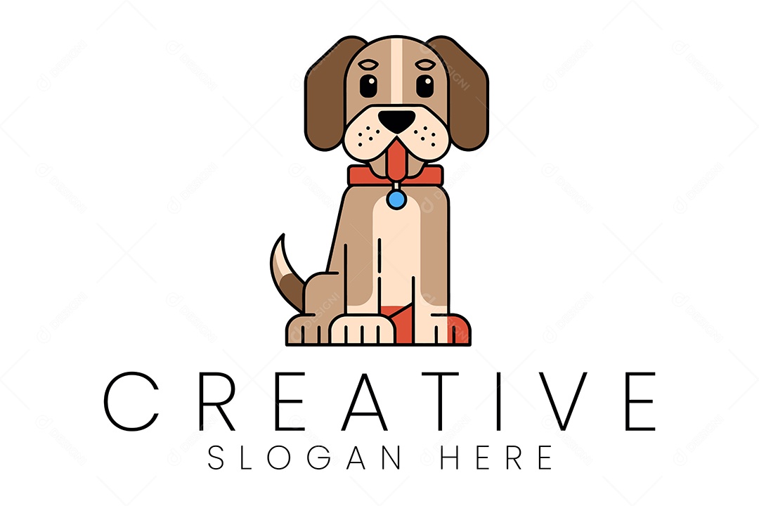 Logo de Animal Cachorro Ilustração Vetor EPS + AI Editável