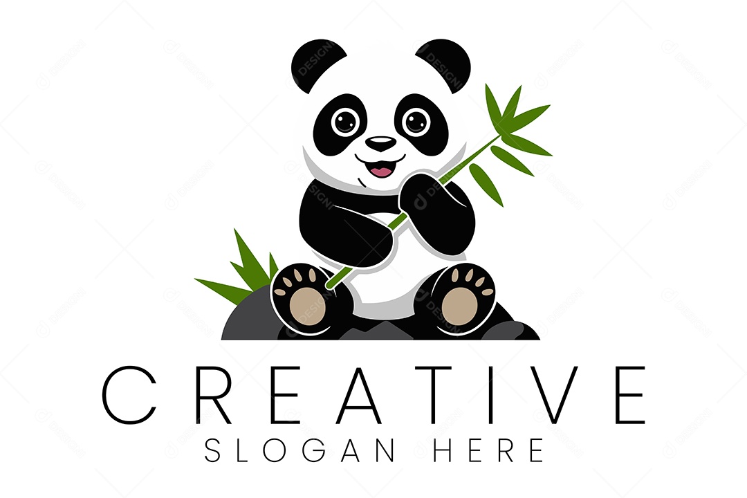 Logo de Animal Panda Ilustração Vetor EPS + AI Editável