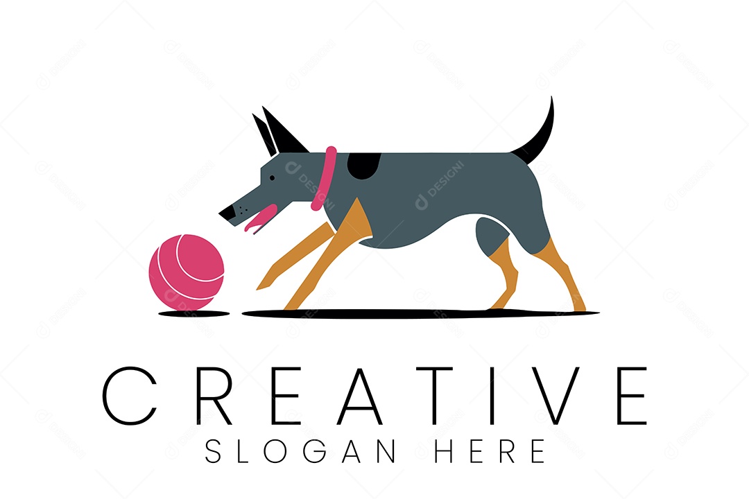 Logo de Animal Cachorro Ilustração Vetor EPS + AI Editável