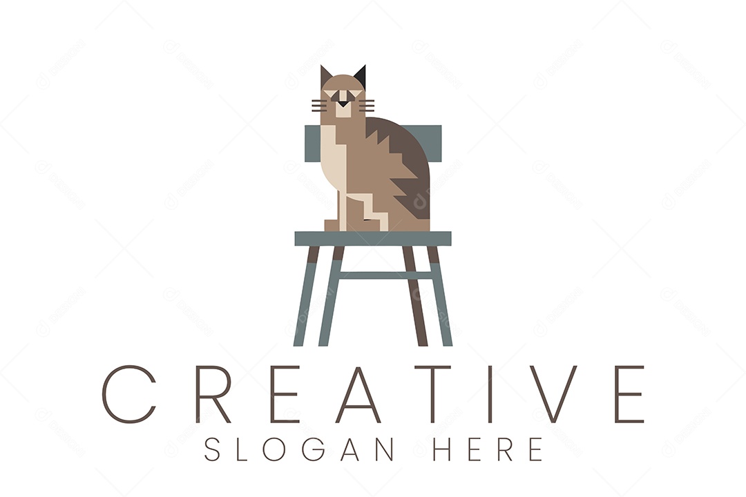 Logo de Animal Gato Ilustração Vetor EPS + AI Editável