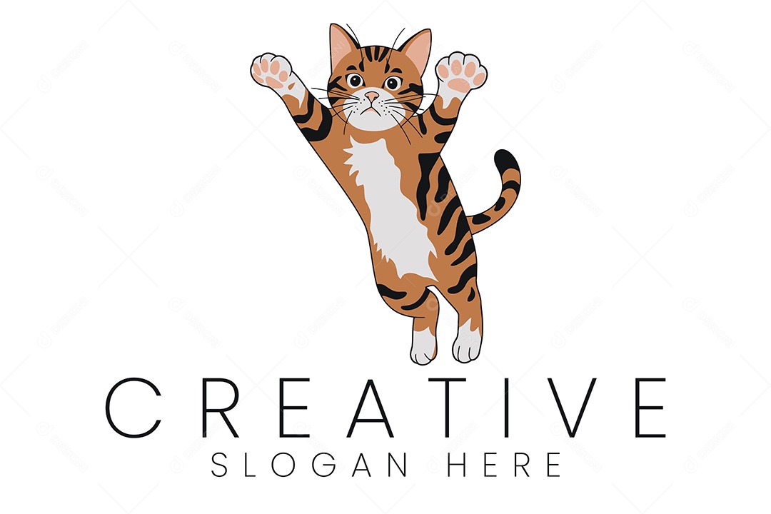 Logo de Animal Gato Ilustração Vetor EPS + AI Editável