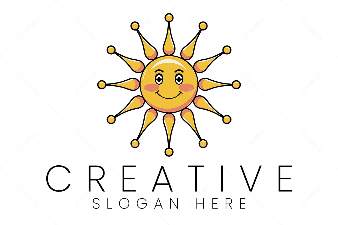 Logo de Empresa Sol Ilustração Vetor EPS + AI Editável