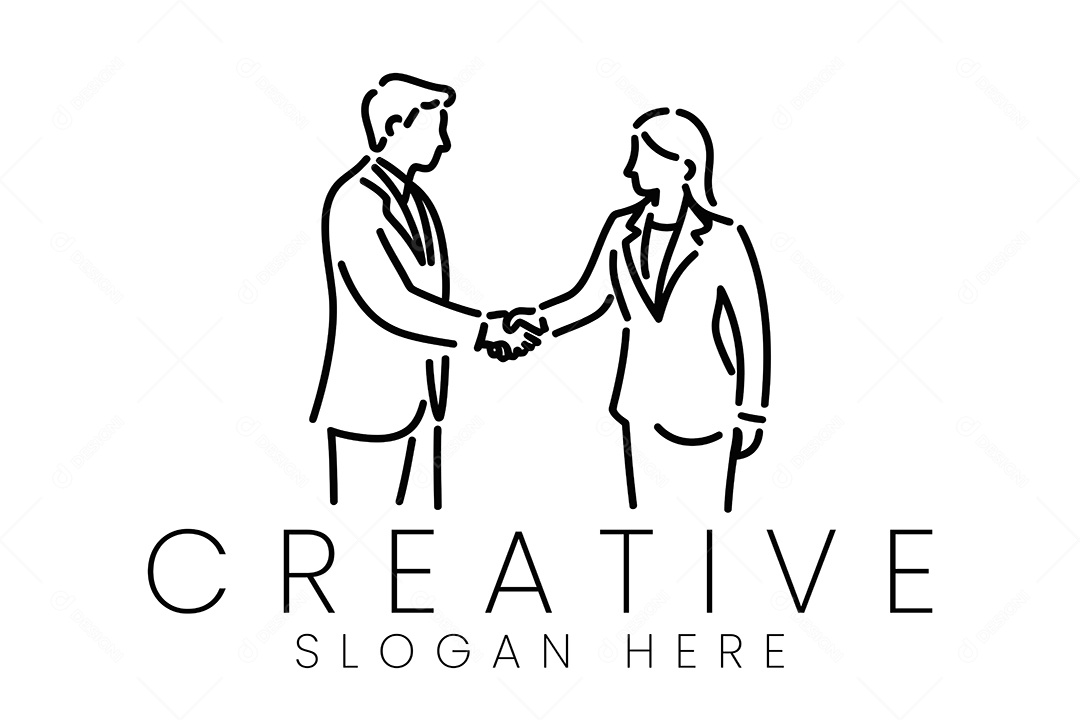 Logo de Empresa Parceiro de Negócios Ilustração Vetor EPS + AI Editável