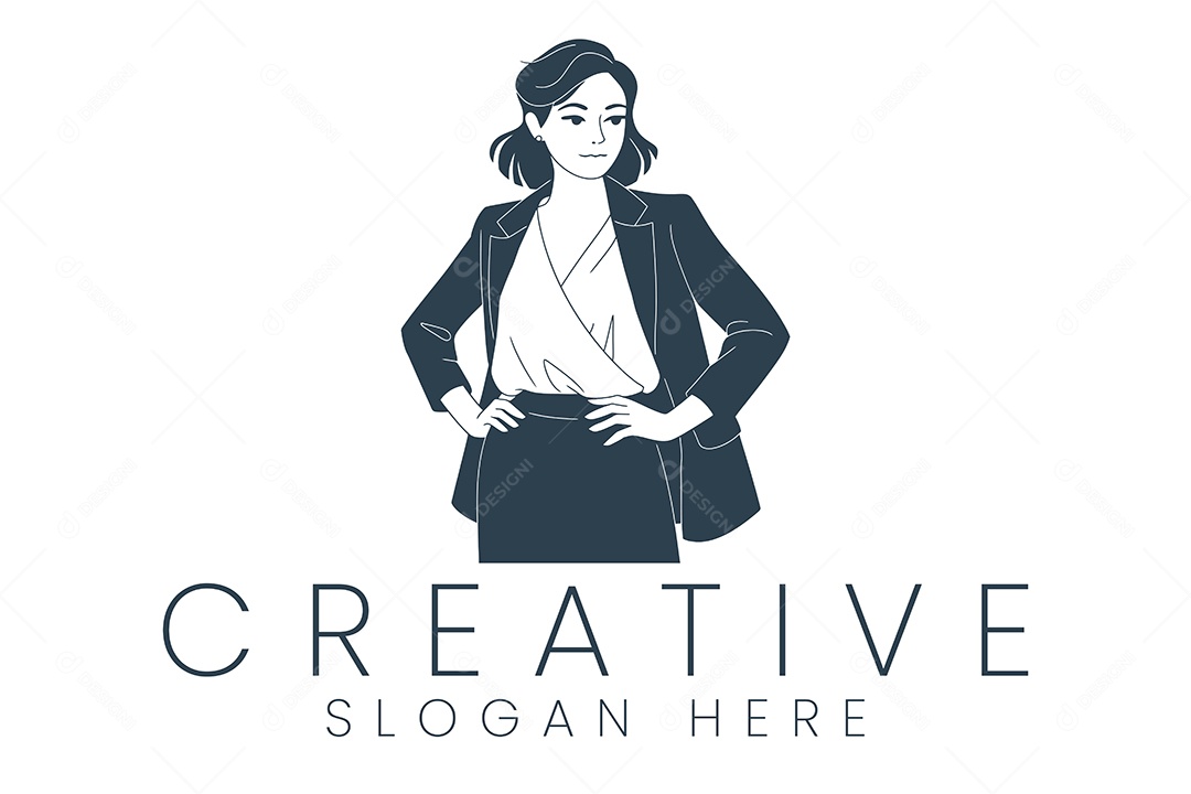 Logotipo de Mulher Ilustração Vetor EPS + AI Editável