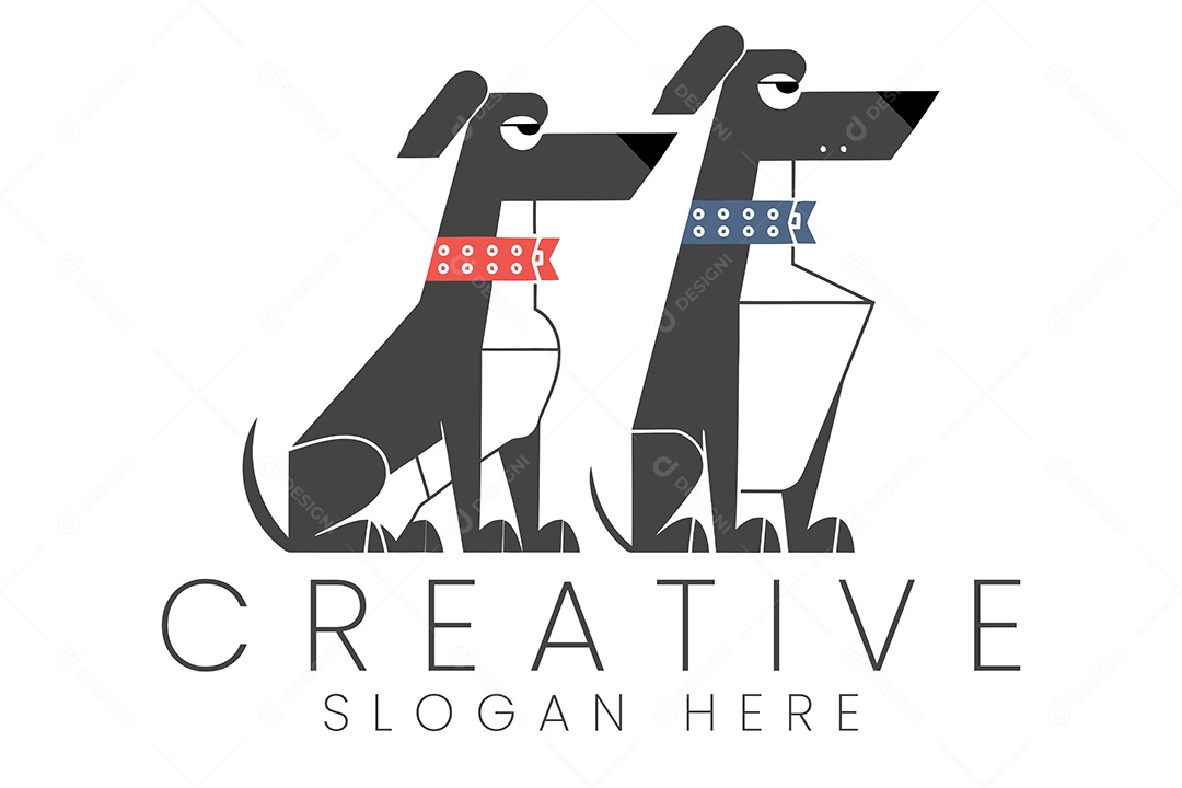 Logo de Animal Cachorros Ilustração Vetor EPS + AI Editável