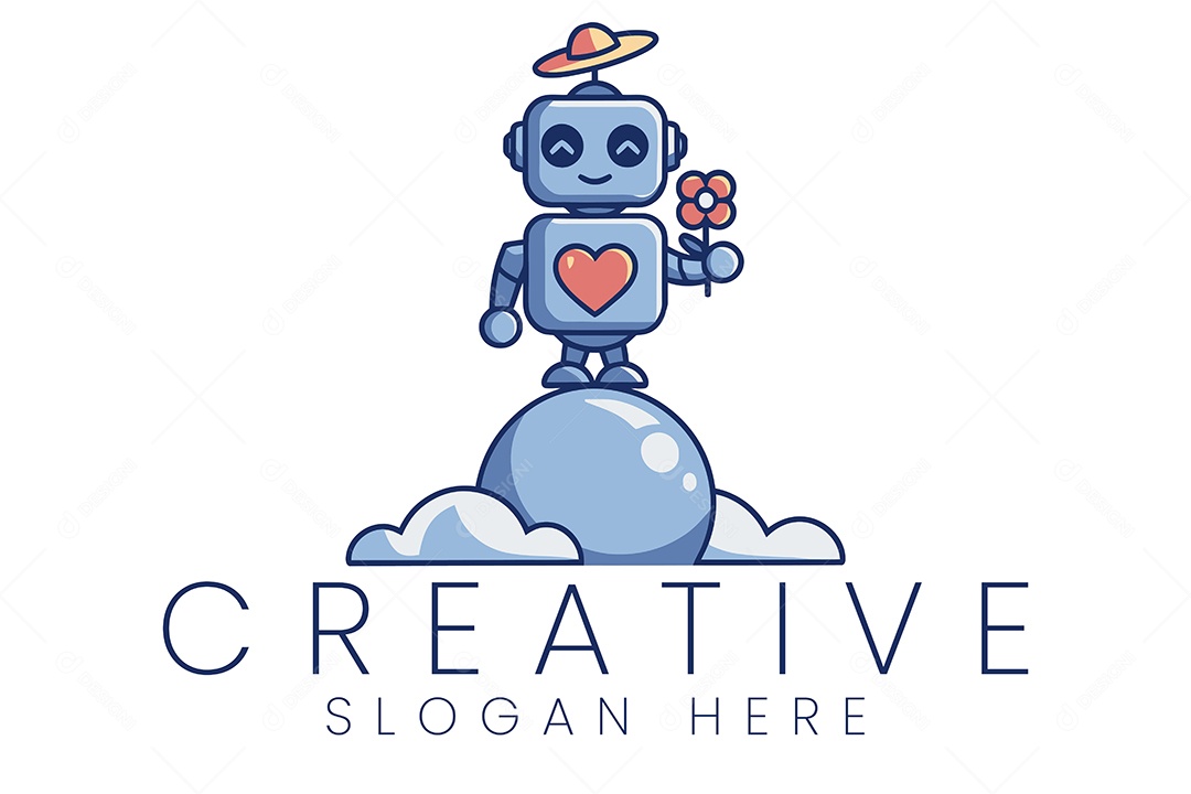 Logo de Robô Ilustração Vetor EPS + AI Editável