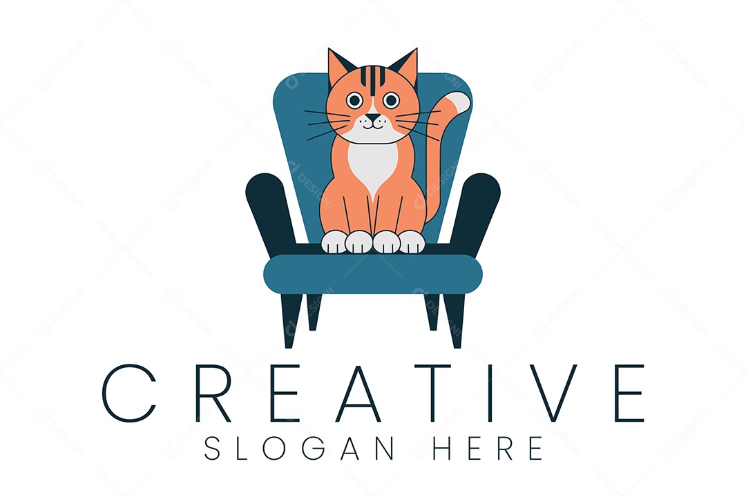 Logo de Animal Gato Ilustração Vetor EPS + AI Editável