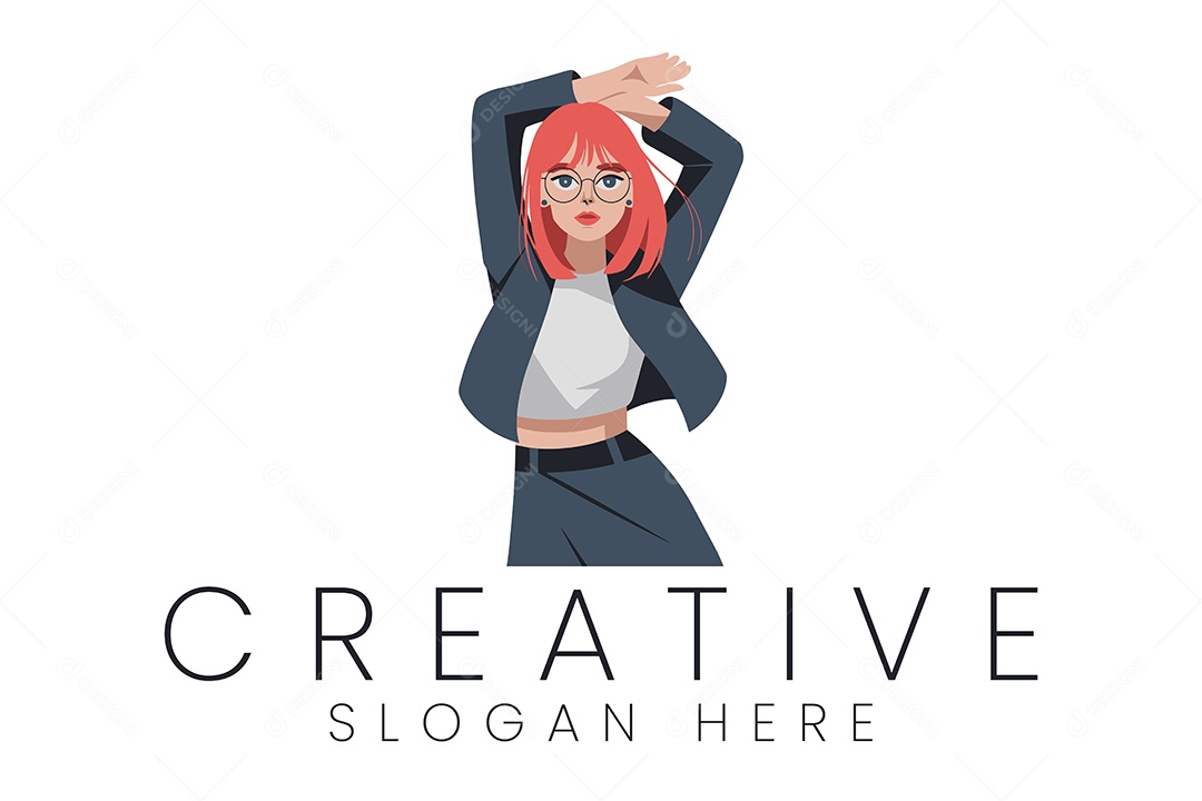 Logotipo de Mulher Ilustração Vetor EPS + AI Editável