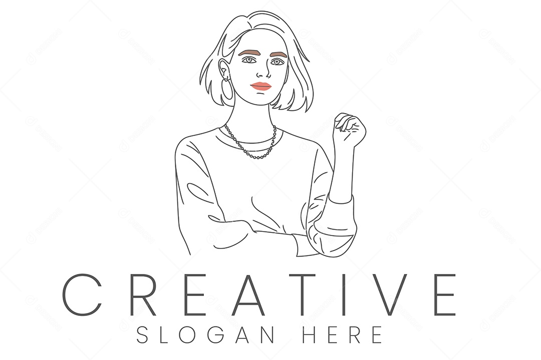 Logotipo de Mulher Ilustração Vetor EPS + AI Editável