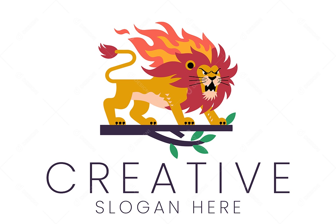 Logo de Animal Leão Ilustração Vetor EPS + AI Editável