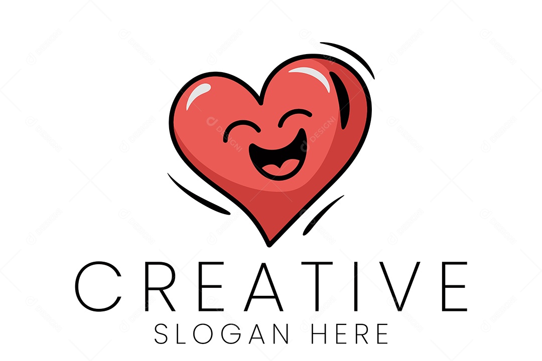 Logo Feminina de Coração Ilustração Vetor EPS + AI Editável