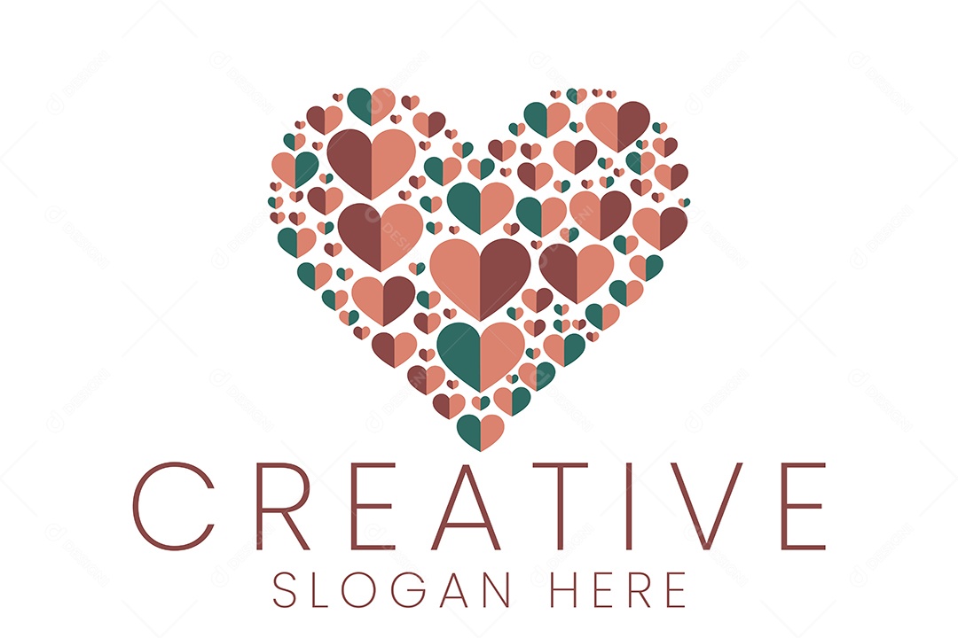 Logo Feminina de Coração Ilustração Vetor EPS + AI Editável