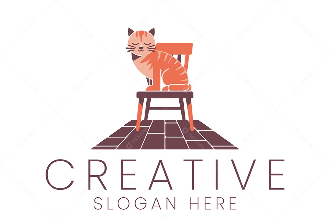 Logo de Animal Gato Ilustração Vetor EPS + AI Editável