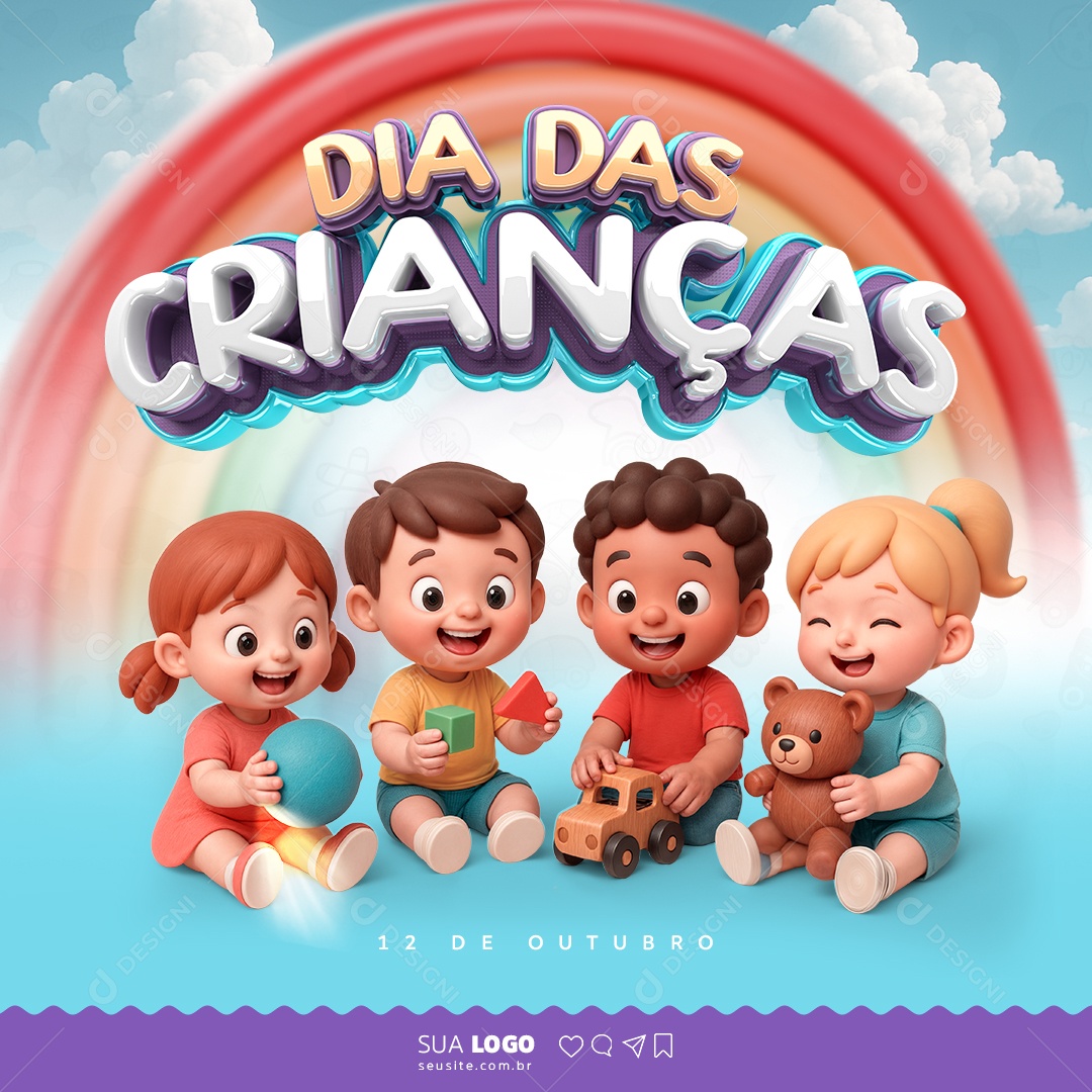 Dia das Crianças 12 de Outubro Social Media PSD Editável