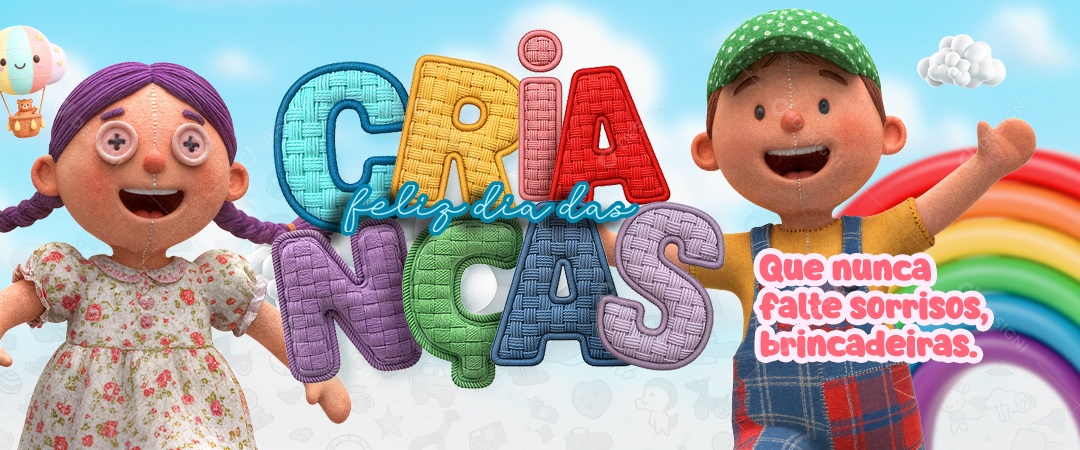 Banner Feliz Dia das Crianças 12 de Outubro Social Media PSD Editável