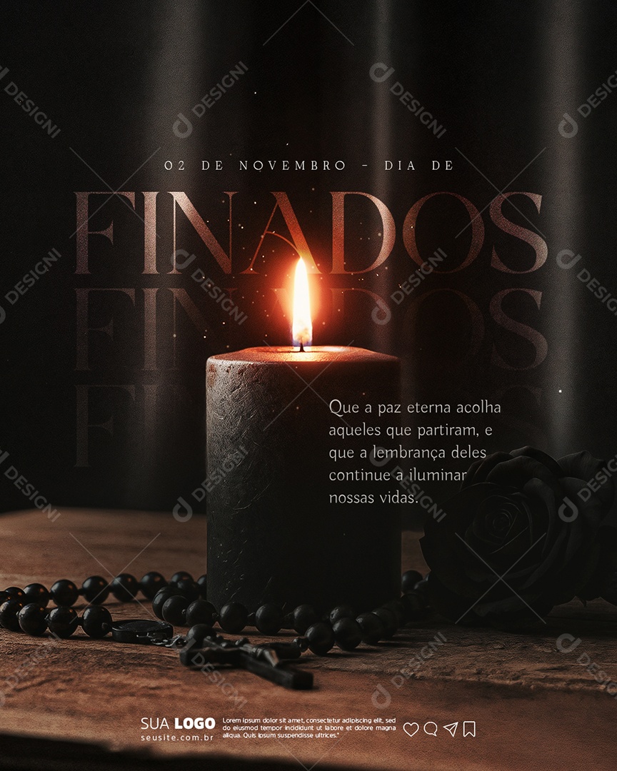Dia de Finados 02 de Novembro Social Media PSD Editável