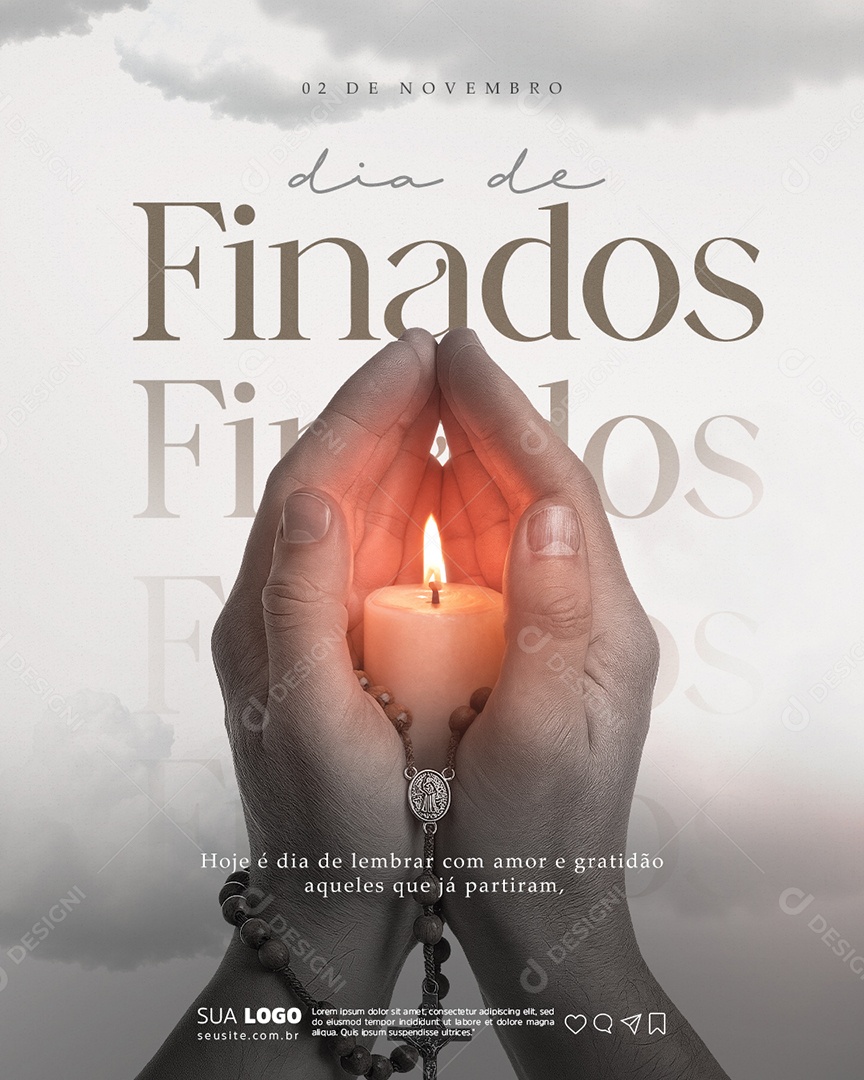 Dia de Finados 02 de Novembro Social Media PSD Editável