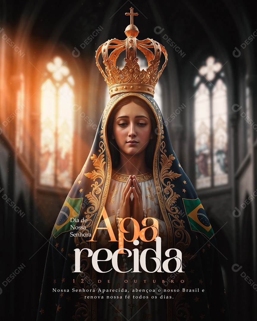 Dia de Nossa Senhora Aparecida 12 de Outubro Social Media PSD Editável