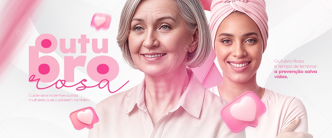 Banner Outubro Rosa é Tempo de Lembrar Social Media PSD Editável