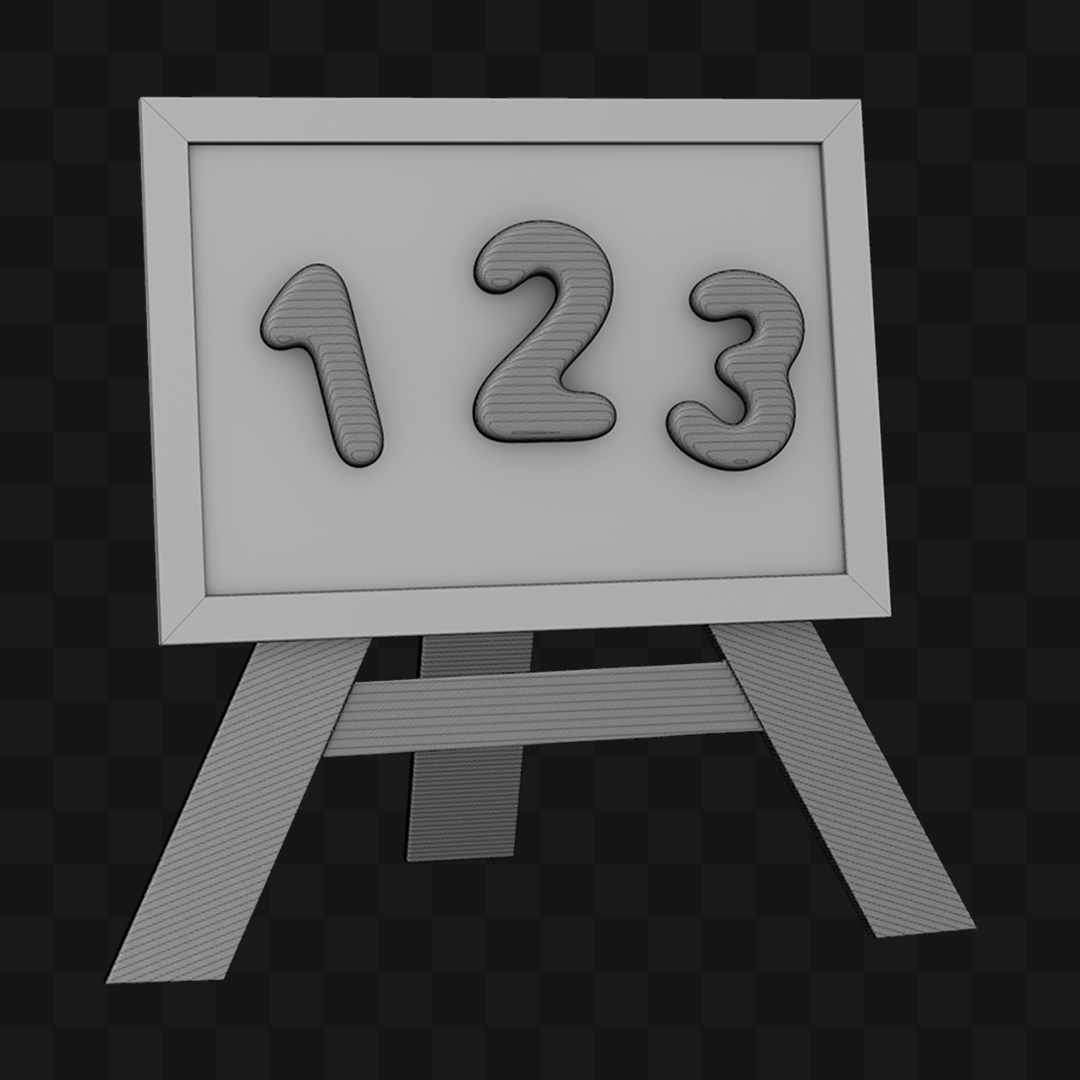 Quadro Negro e Cavalete - Modelo 3D