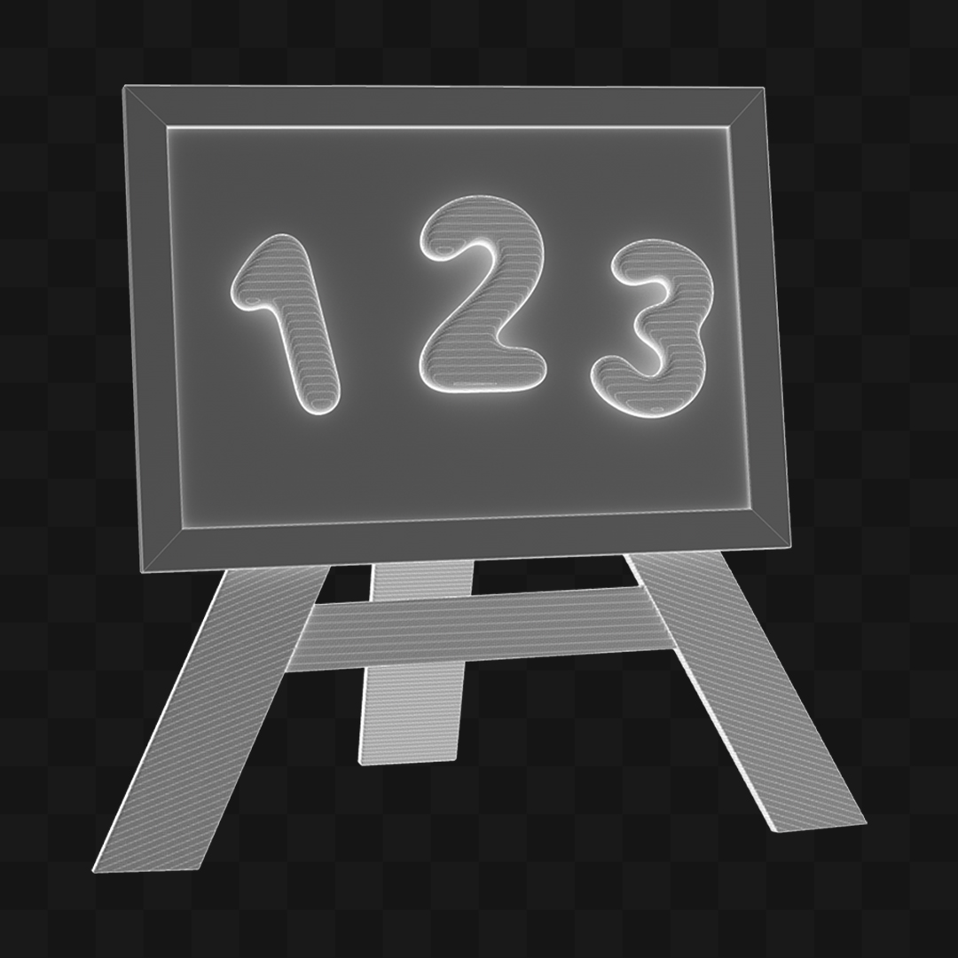 Quadro Negro e Cavalete - Modelo 3D