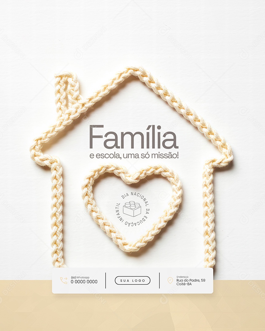 Dia Nacional da Educação Infantil Social Media PSD Editável