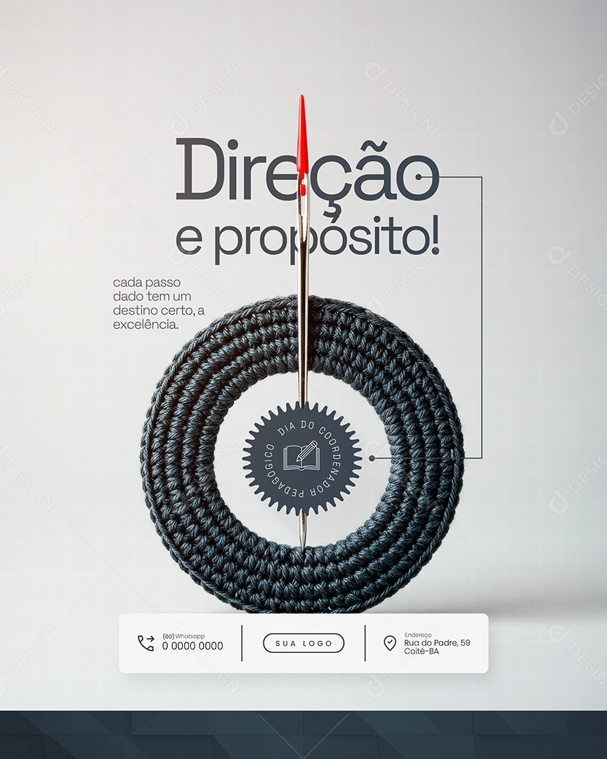 Direção e propósito Dia do Coordenador Pedagógico Feed Social Media PSD Editável