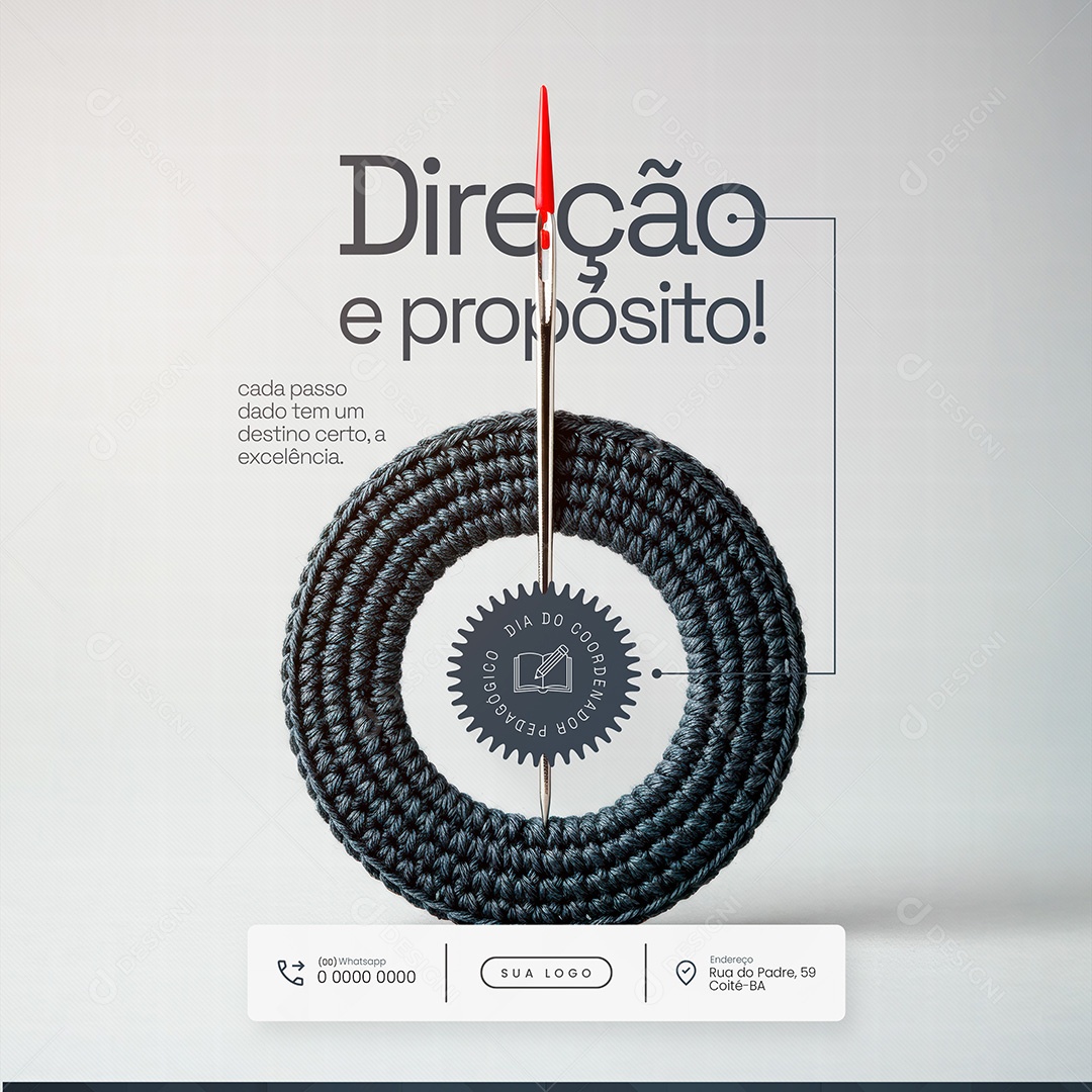 Direção e propósito Dia do Coordenador Pedagógico Social Media PSD Editável